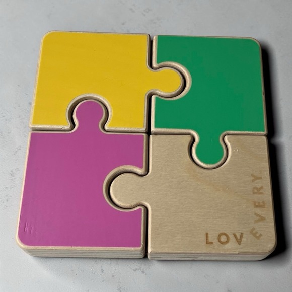 LOVEVERY Other - Lovevery Wooden Chunky Wooden Jigsaw Puzzle Montessori Wood Toy Companion Kit